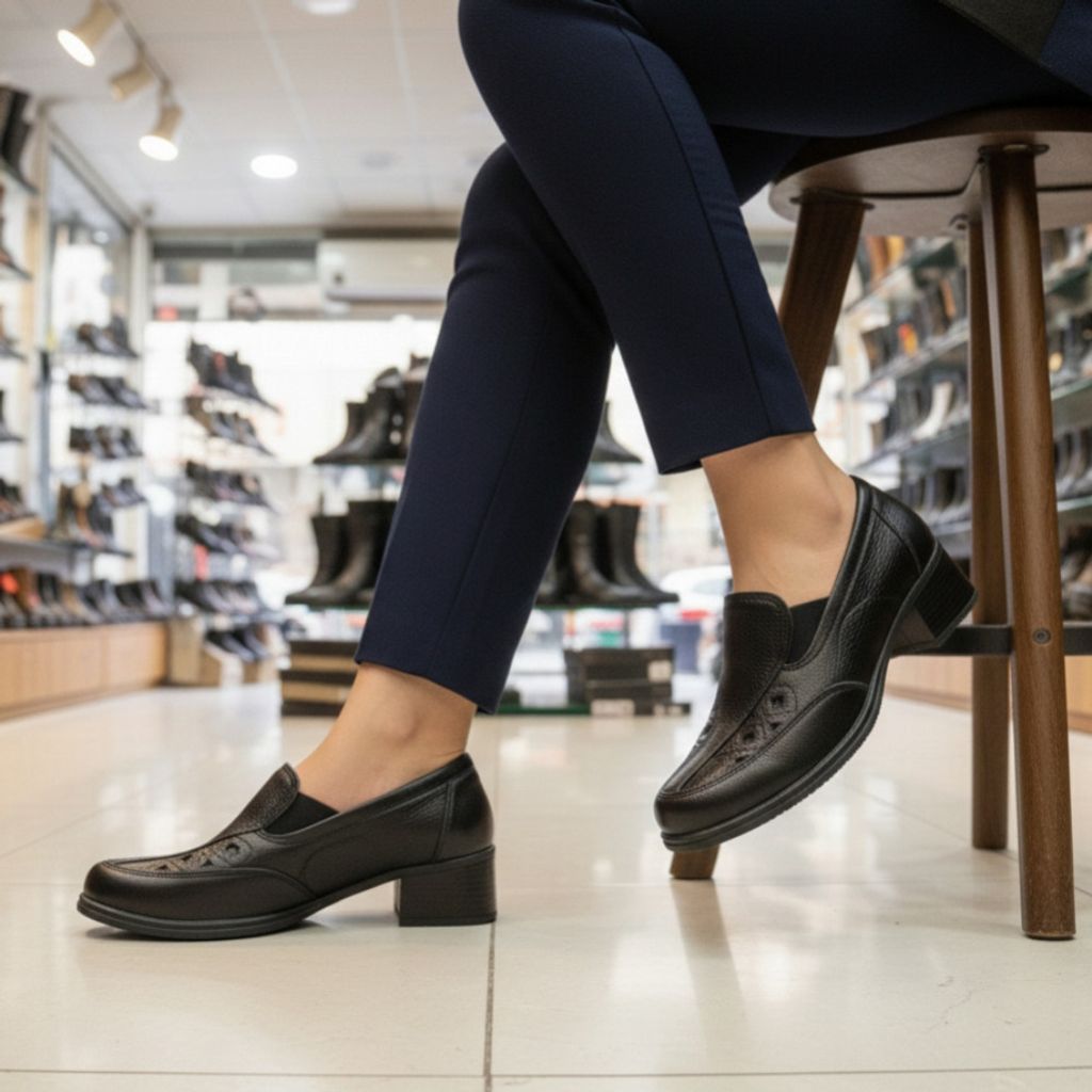 مشخصات کفش مجلسی زنانه پاشنه 5 سانتی مدل تارا-مشکی