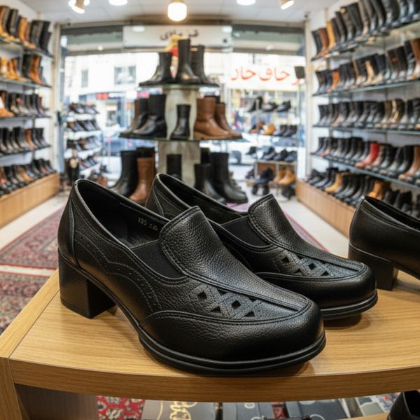 کفش مجلسی زنانه پاشنه 5 سانتی مدل تارا-مشکی