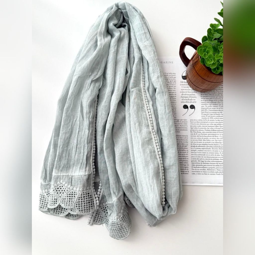 قیمت ارزان شال بهاره دستک دانتل دورعدسی