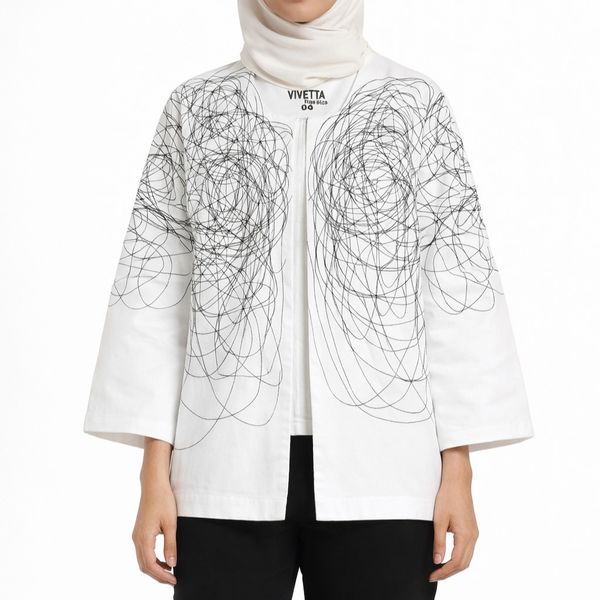 کت کتان زنانه لاین آرت 044