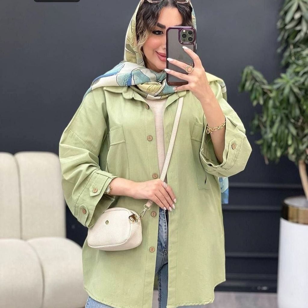 خرید انلاین مانتو آستین فلشی