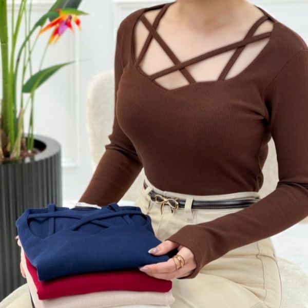 بلوز یقه ضربدری پارسی