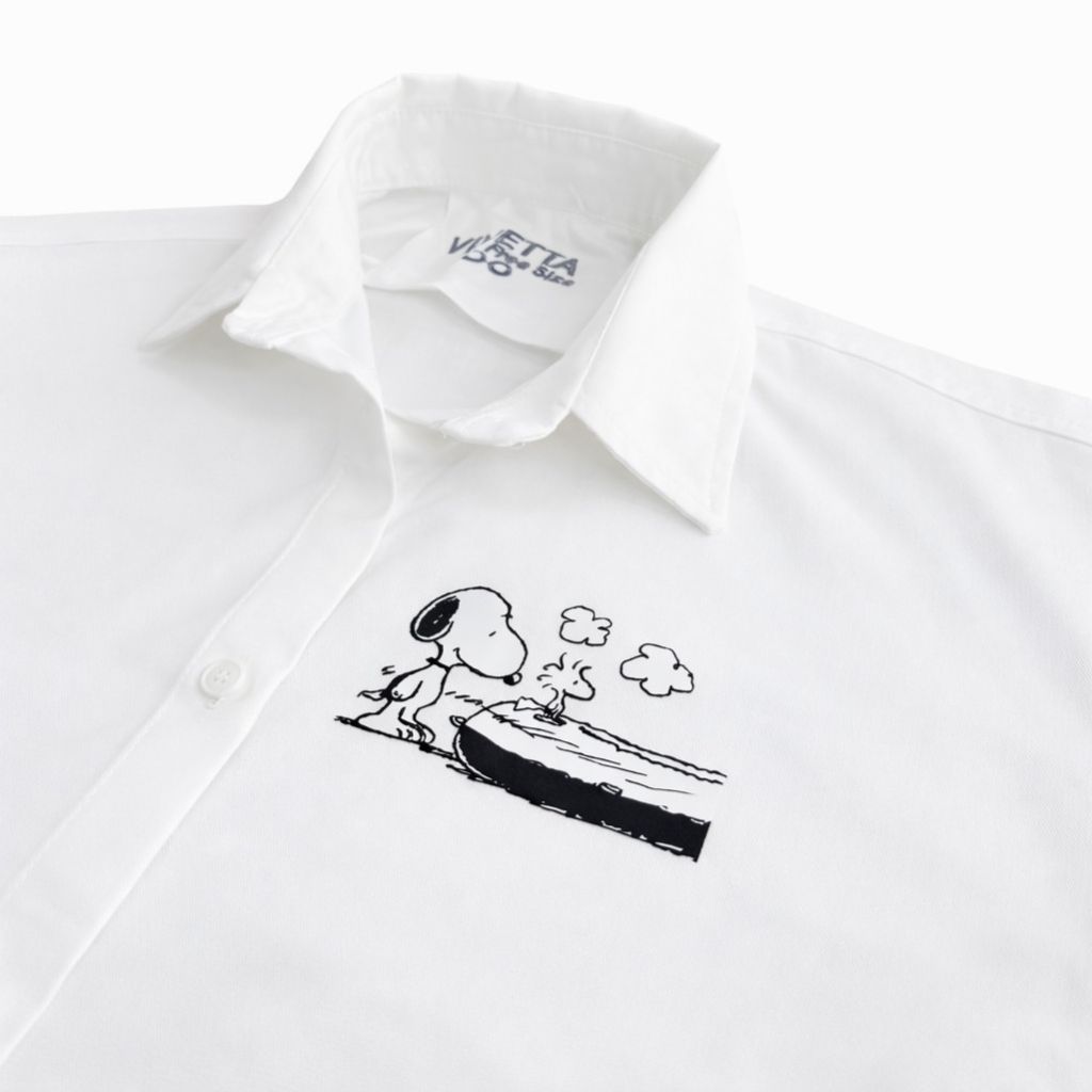 خرید انلاین شومیز زنانه سفید مینیمال طرح کارتونی 021