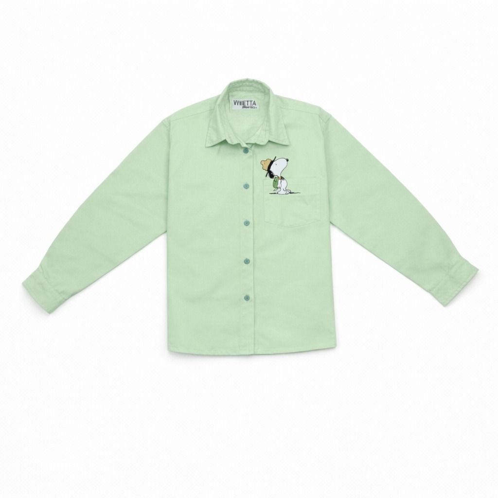 خرید انلاین شومیز زنانه سبز مینیمال طرح کارتونی 022