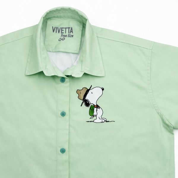 شومیز زنانه سبز مینیمال طرح کارتونی 022