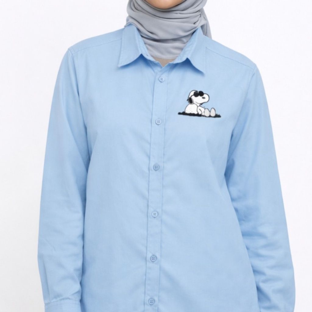 قیمت شومیز زنانه آبی مینیمال طرح کارتونی 023