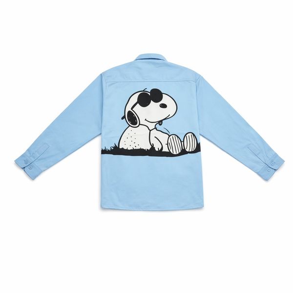 شومیز زنانه آبی مینیمال طرح کارتونی 023