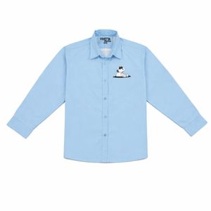 خرید انلاین شومیز زنانه آبی مینیمال طرح کارتونی 023