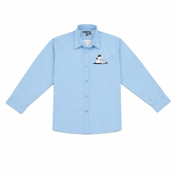 شومیز زنانه آبی مینیمال طرح کارتونی 023