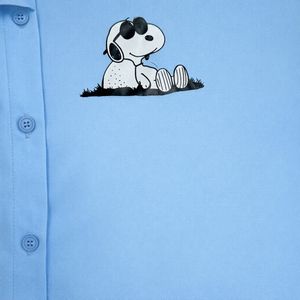 شومیز زنانه آبی مینیمال طرح کارتونی 023