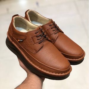 کفش چرم مردانه کلارک زیره پرفکت عسلی