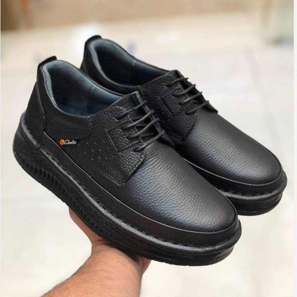 قیمت کفش چرم مردانه کلارک زیره پرفکت مشکی 