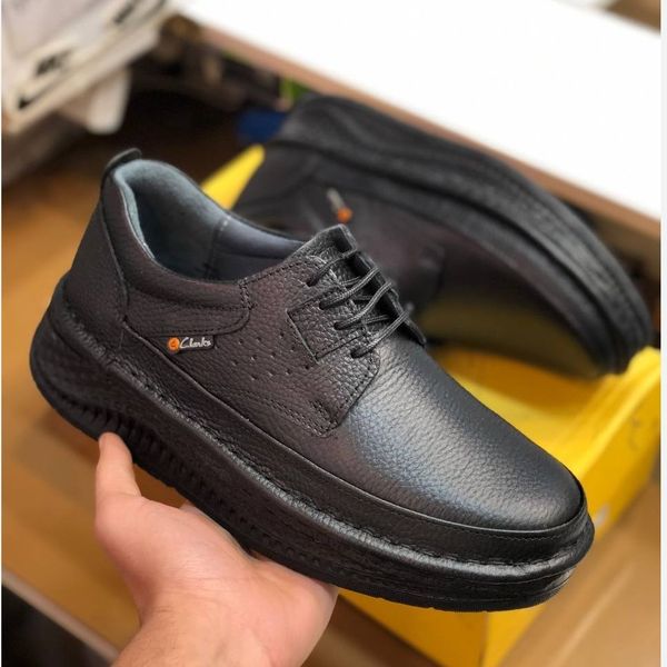 کفش چرم مردانه کلارک زیره پرفکت مشکی