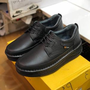 خرید اینترنتی کفش چرم مردانه کلارک زیره پرفکت مشکی 