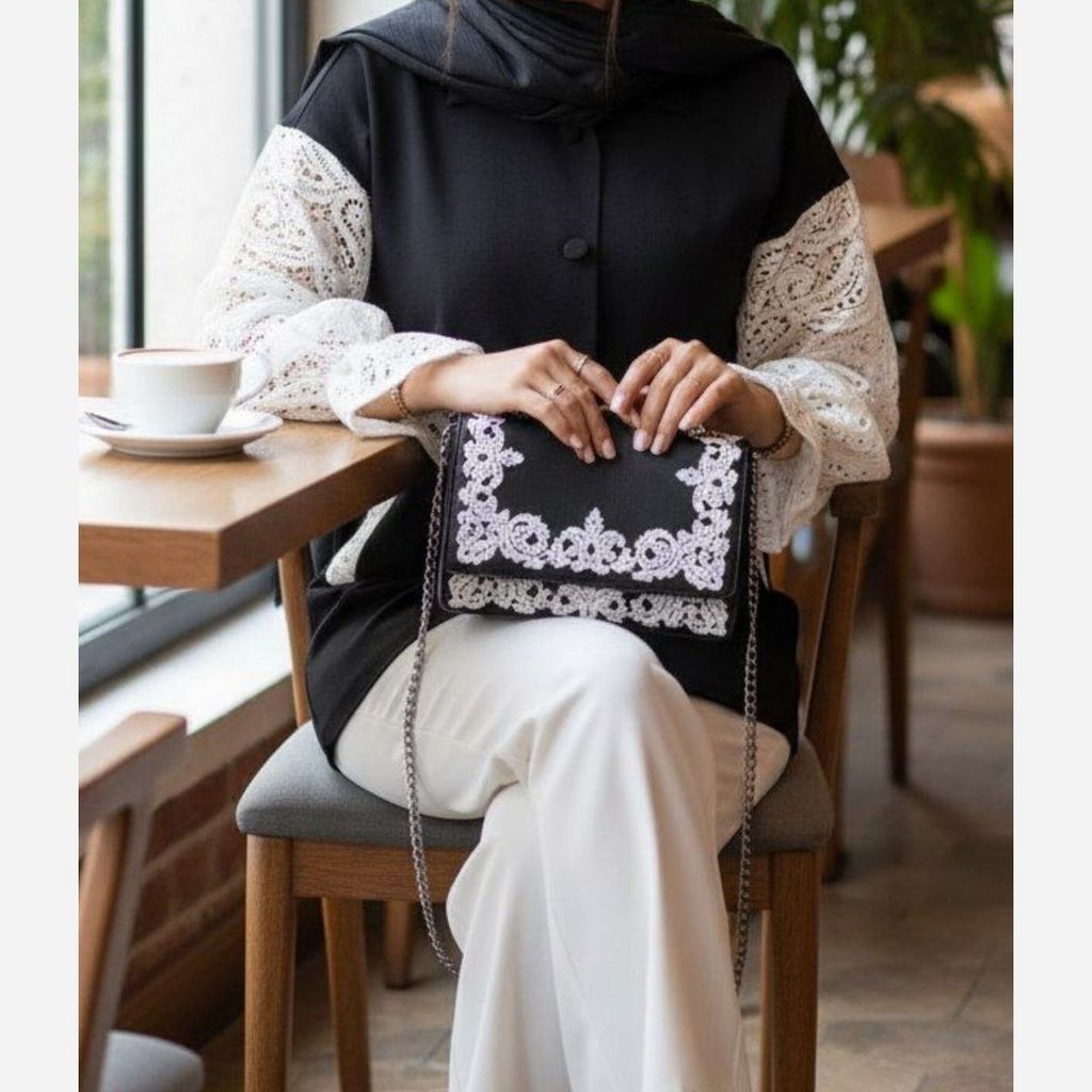 فروش اینترنتی شومیز مانتویی مجلسی آستین گیپوری