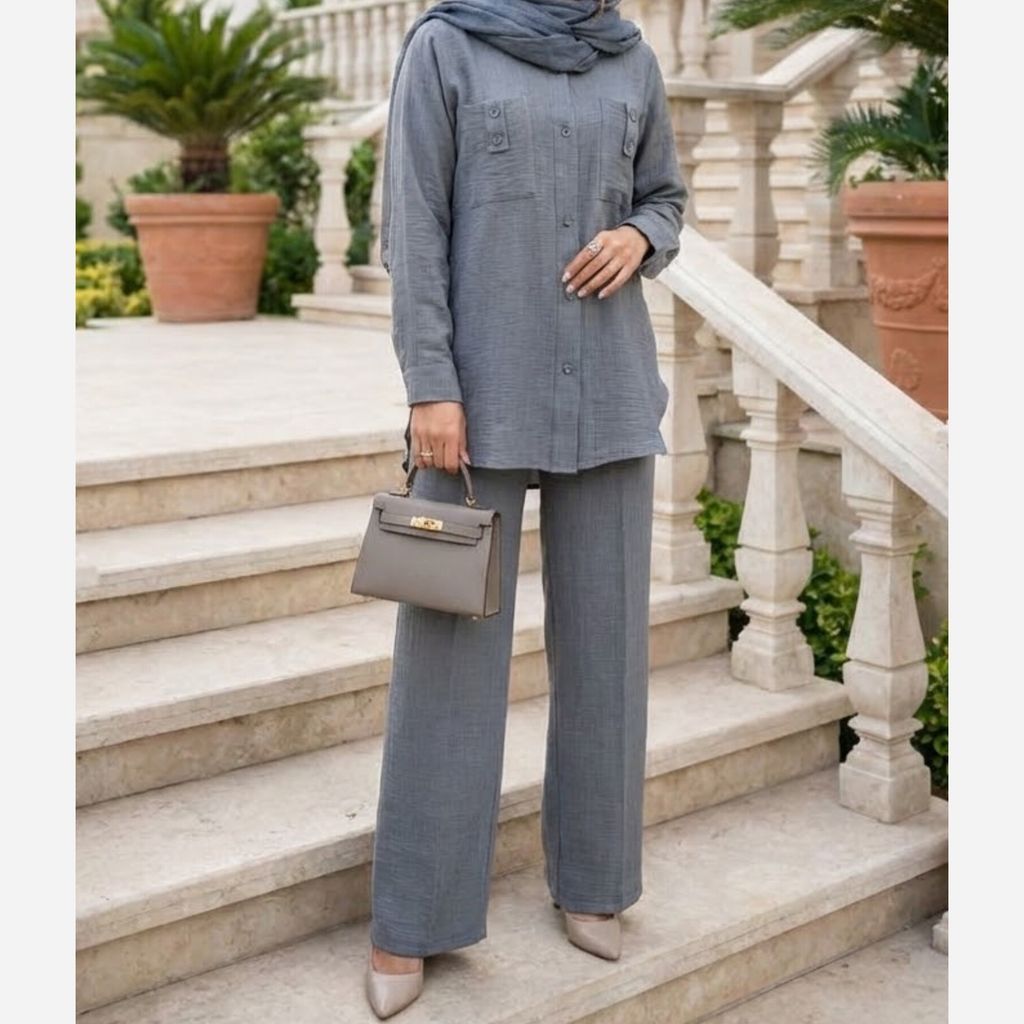 خرید آنلاین ست مانتو شلوار شانتون تارا