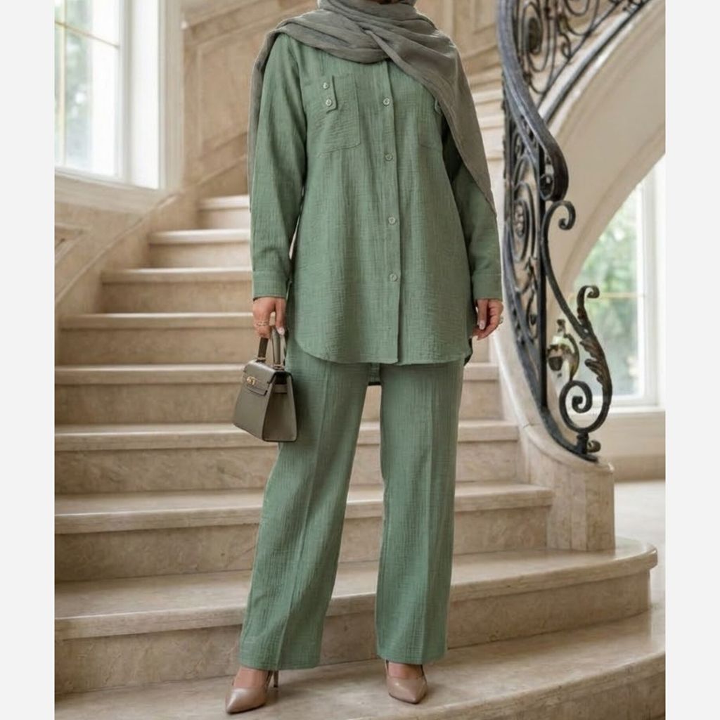 خرید اینترنتی ست مانتو شلوار شانتون تارا