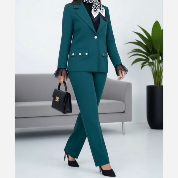 ست سه تیکه زنانه ( کت شلوار و کمربند)