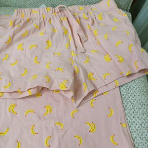 خرید اینترنتی ست راحتی نخ پنبه طرح موز وارداتی