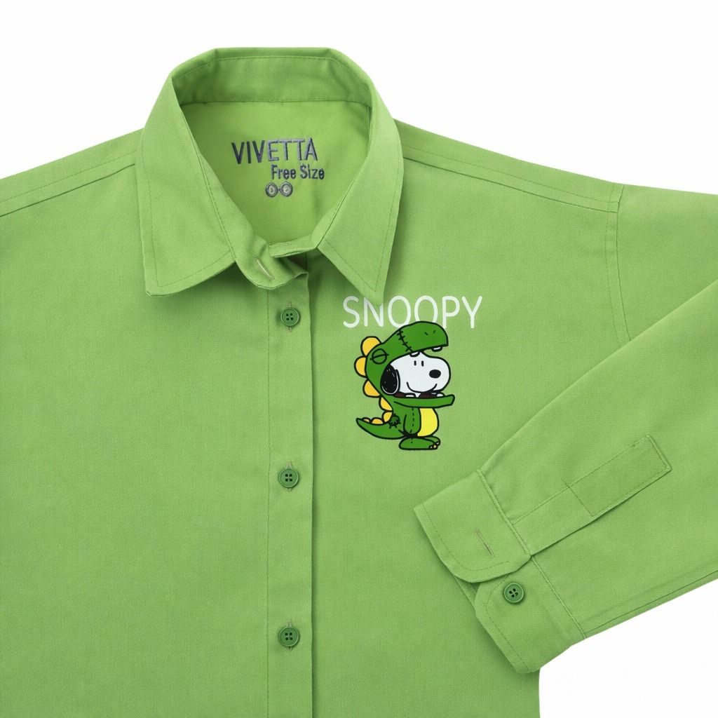 خرید انلاین شومیز زنانه سبز مینیمال طرح کارتونی 024