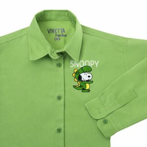 خرید انلاین شومیز زنانه سبز مینیمال طرح کارتونی 024