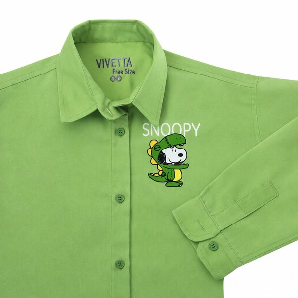 شومیز زنانه سبز مینیمال طرح کارتونی 024