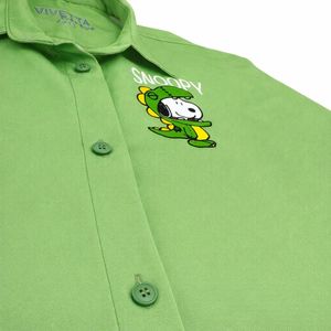 خرید آنلاین شومیز زنانه سبز مینیمال طرح کارتونی 024