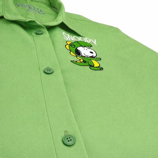 شومیز زنانه سبز مینیمال طرح کارتونی 024