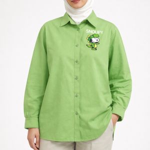 شومیز زنانه سبز مینیمال طرح کارتونی 024