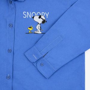 شومیز زنانه آبی مینیمال طرح کارتونی 025