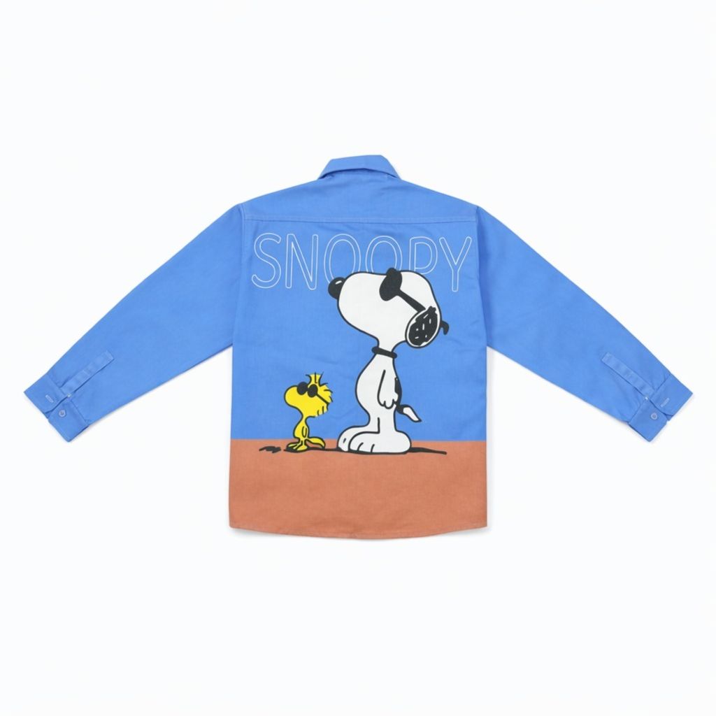 خرید انلاین شومیز زنانه آبی مینیمال طرح کارتونی 025