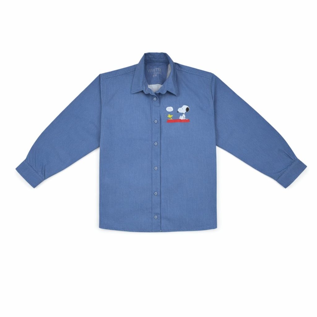 مشخصات شومیز زنانه آبی مینیمال طرح کارتونی 026