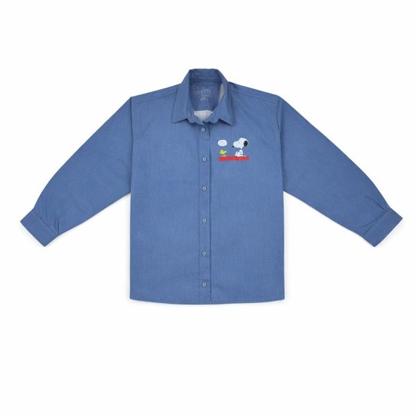 شومیز زنانه آبی مینیمال طرح کارتونی 026