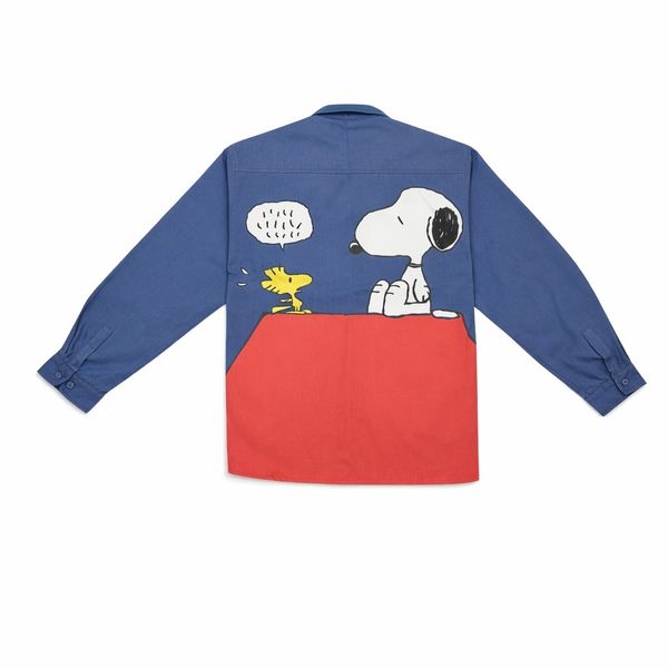 شومیز زنانه آبی مینیمال طرح کارتونی 026