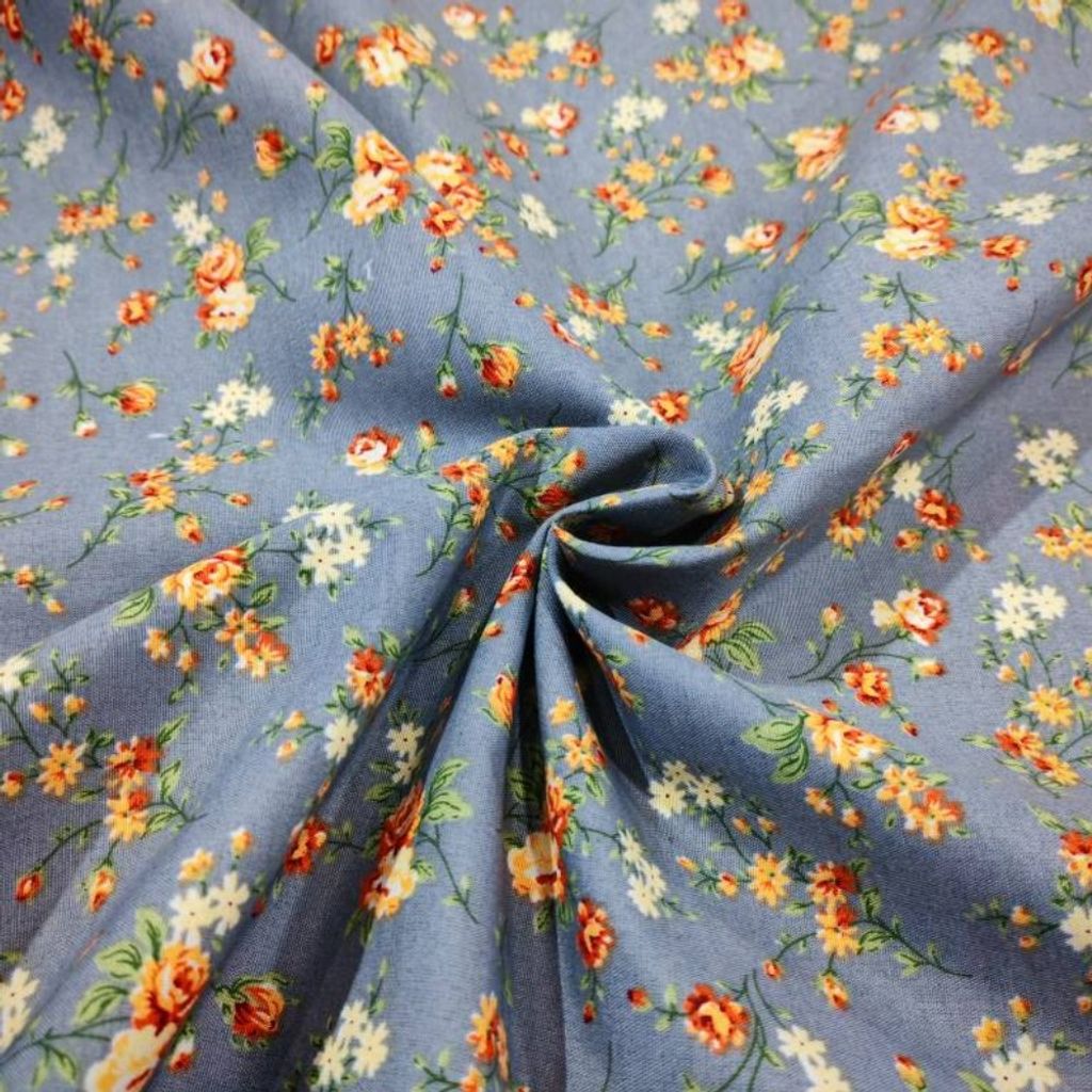 خرید انلاین پارچه ملحفه طرح گلسا عرض 2 متر (گل نارنجی)