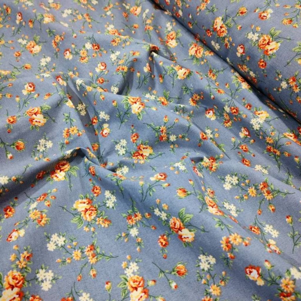 خرید اینترنتی پارچه ملحفه طرح گلسا عرض 2 متر (گل نارنجی)