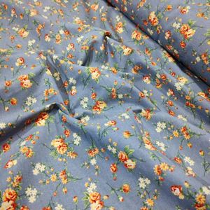 خرید اینترنتی پارچه ملحفه طرح گلسا عرض 2 متر (گل نارنجی)