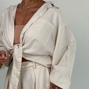 خرید اینترنتی ست شومیز شلوار جلو گره کد 160884