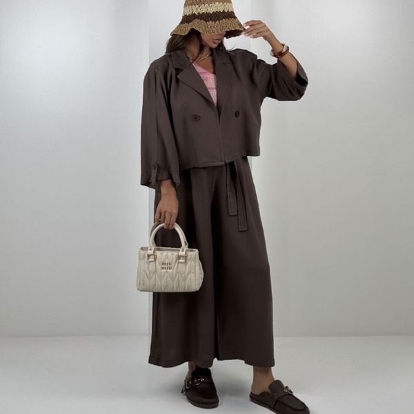 ست کت و شلوار لینن کد 160886