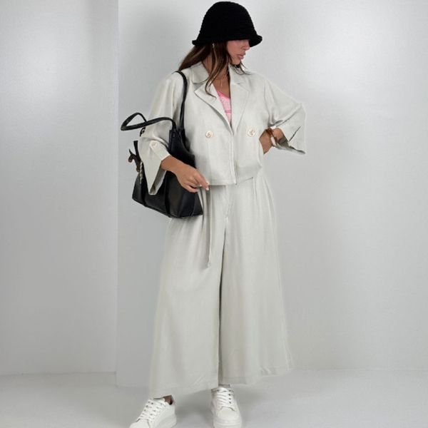 ست کت و شلوار لینن کد 160886