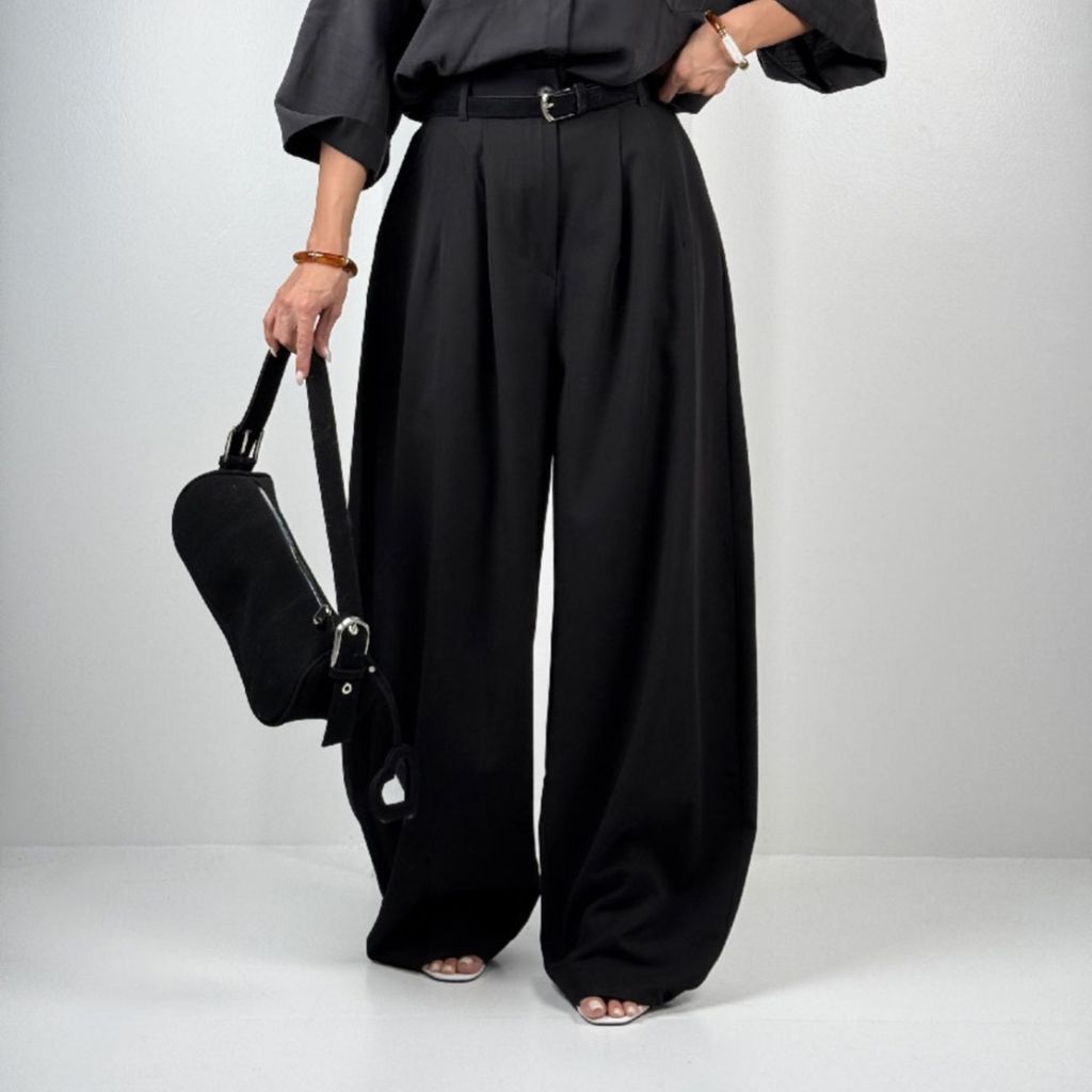 خرید اینترنتی شلوار پارچه ای کمربنددار کد 102175