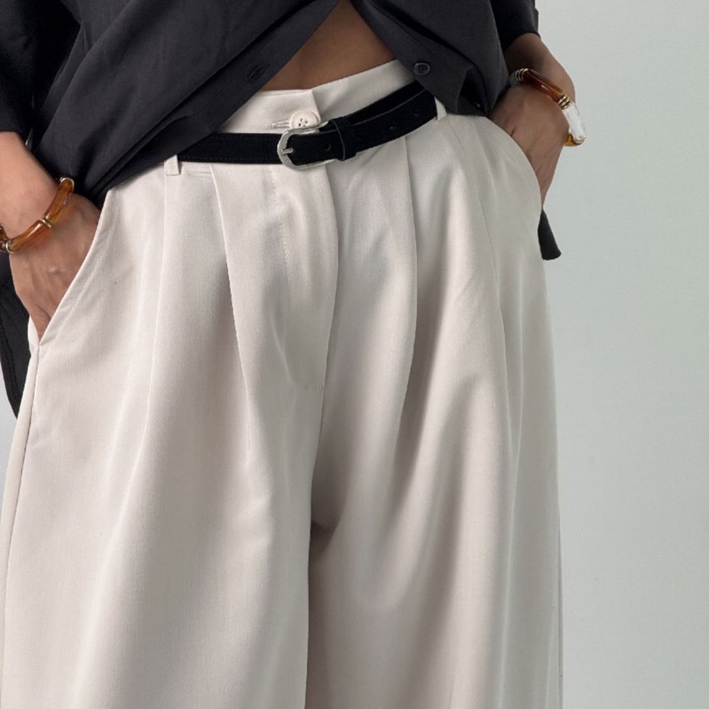 فروش اینترنتی شلوار پارچه ای کمربنددار کد 102175