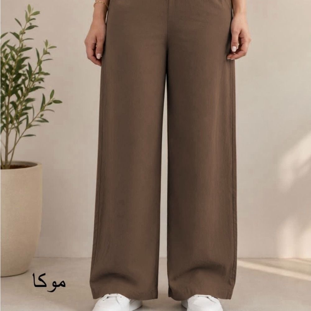 خرید آنلاین شلوار نیم بگ الیاف طبیعی لینن زنانه مناسب سایز 36 تا 48