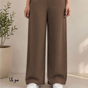 شلوار نیم بگ الیاف طبیعی لینن زنانه مناسب سایز 36 تا 48