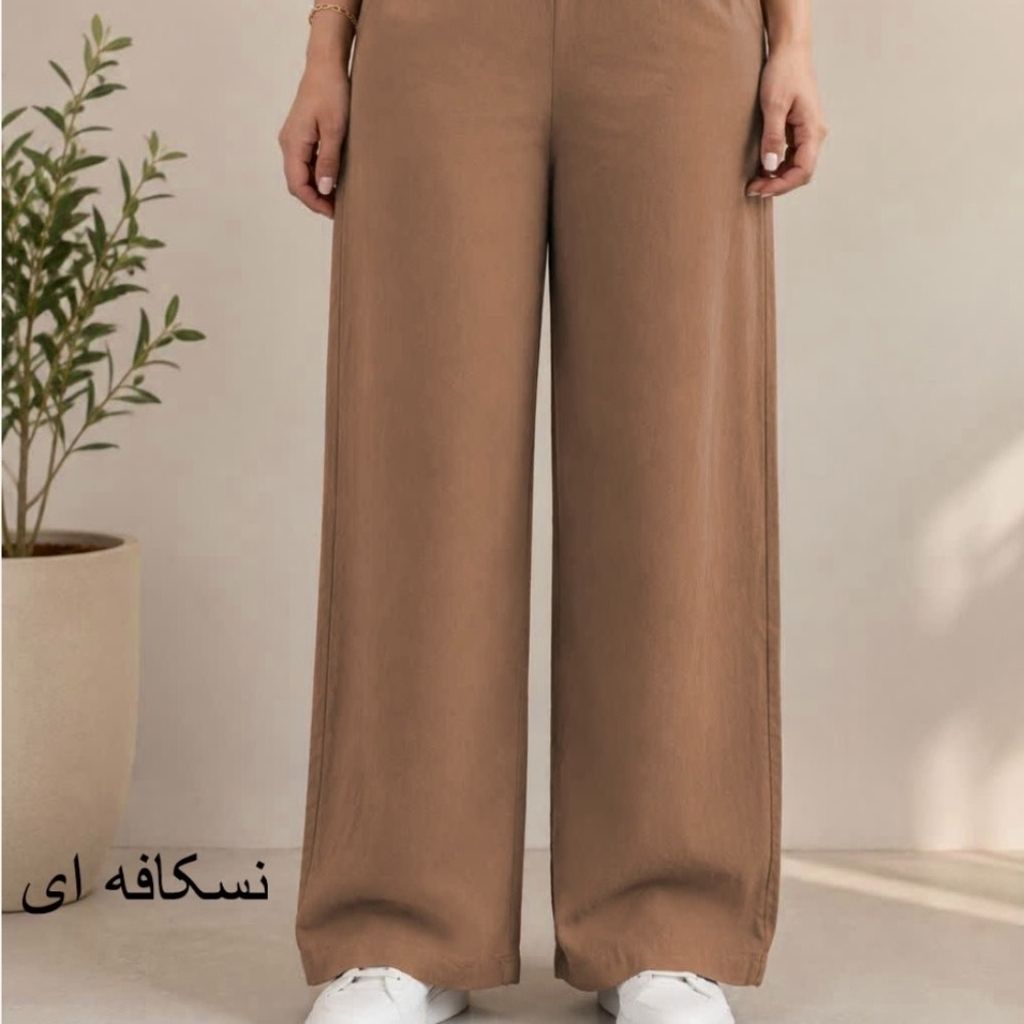 قیمت شلوار نیم بگ الیاف طبیعی لینن زنانه مناسب سایز 36 تا 48