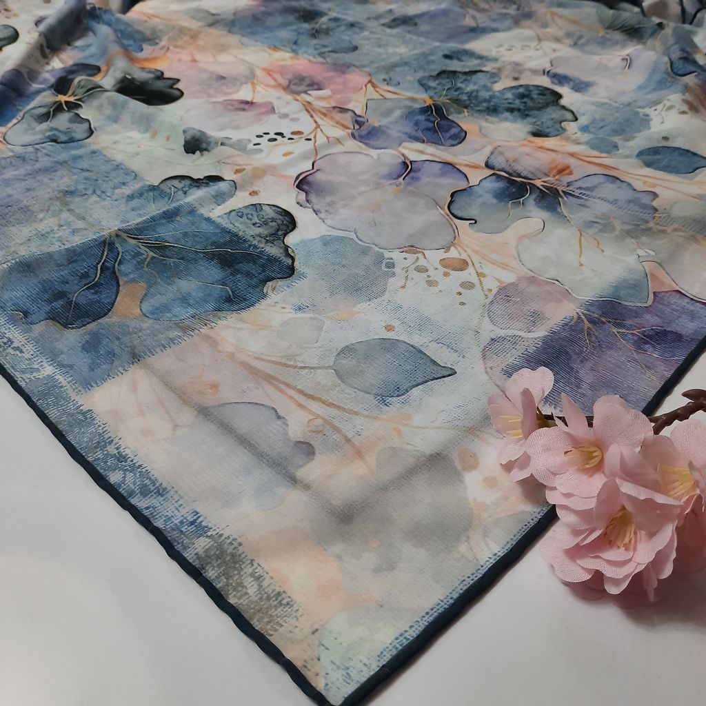 خرید اینترنتی قیمت روسری قواره 130 کرپ حریر سیمارو کد P3490