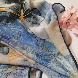 روسری قواره 130 کرپ حریر سیمارو کد P3490