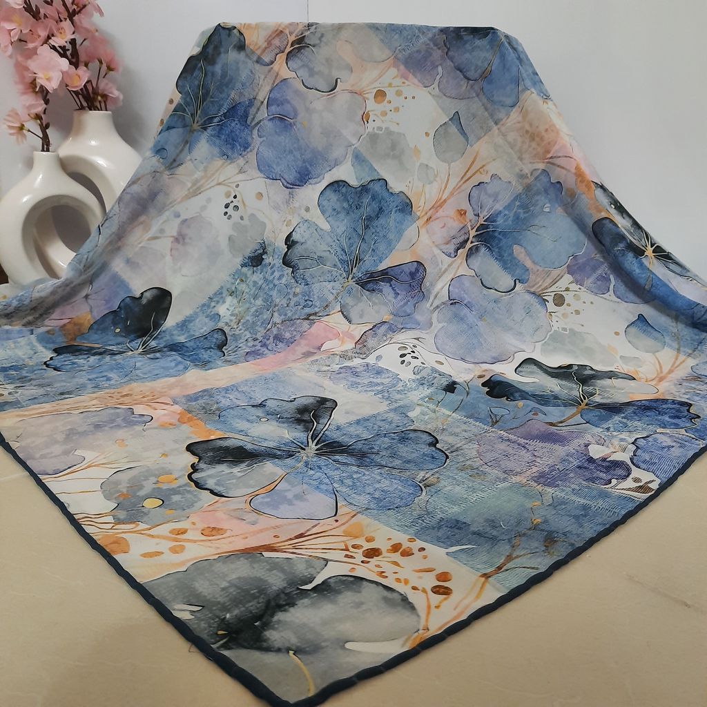 خرید اینترنتی قیمت روسری قواره 130 کرپ حریر سیمارو کد P3490