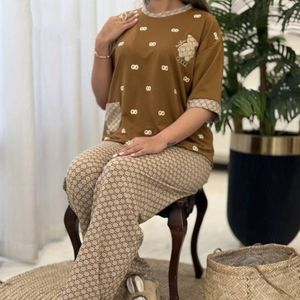 ست تیشرت و شلوار خونگی زنانه گوچی طرح خرس