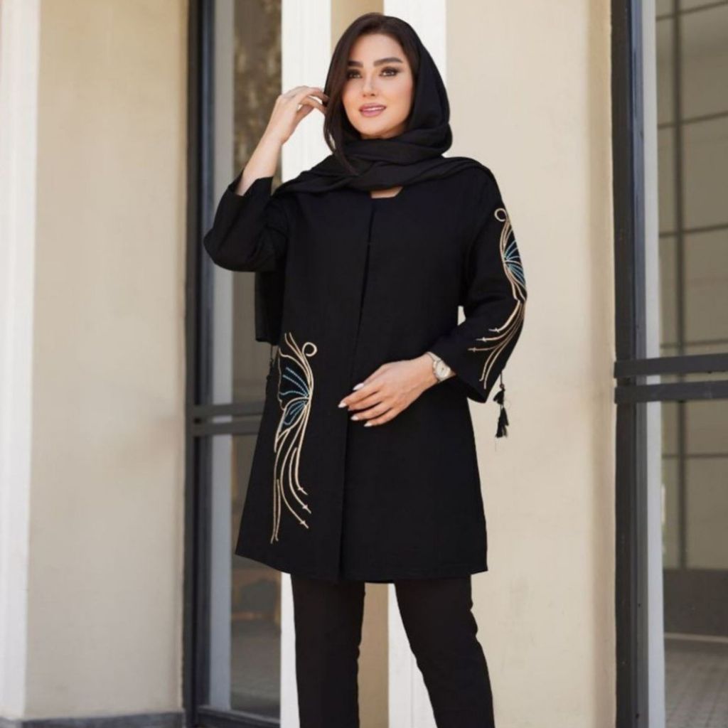 خرید آنلاین مانتو کتی طرح  پروانه